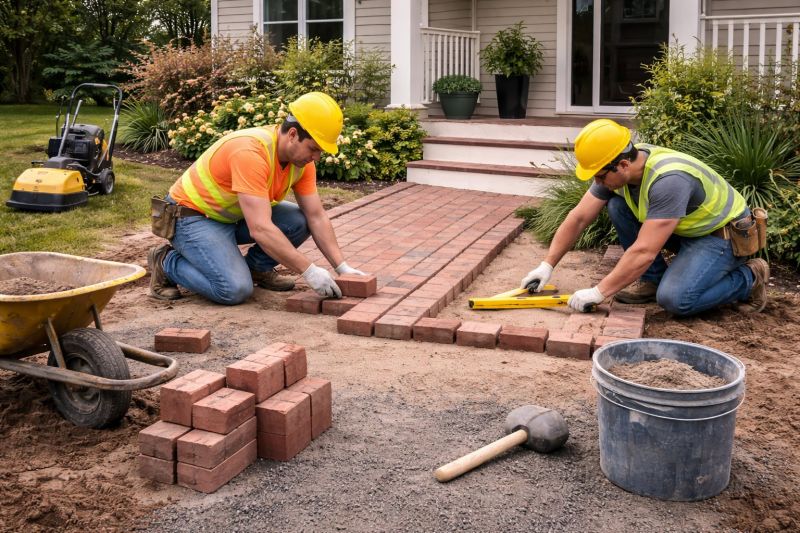 Brick Walkway Installation in Worcester, MA